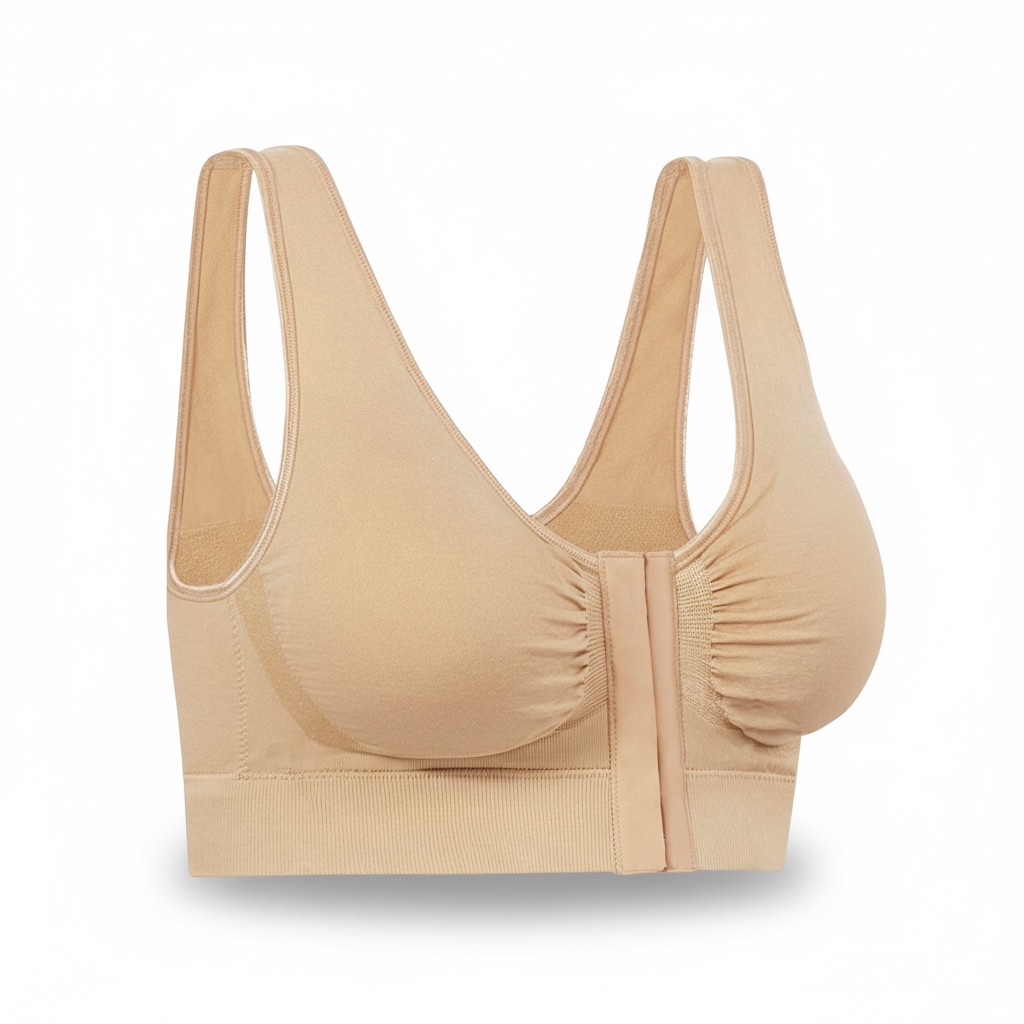 Miracle Bamboo Bra Nwt Womens Xl Hook Front Closure Nude Stretch Supportive